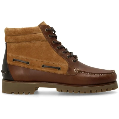 Afbeelding van Manfield Veterboots, Heren, Maat: 43, Cognac Schoenen