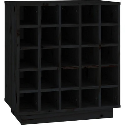 Afbeelding van Wijnkast 55,5x34x61 cm massief grenenhout zwart