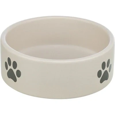 Afbeelding van Trixie Voerbak / Drinkbak Hond Pootmotief Keramiek Lichtgrijs Grijs 800 ML 16 CM