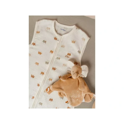 Afbeelding van NOUKIE&#039;S Babyslaapzak zomer 70 cm 1 tot 6 maanden licht, praktisch, verstelbaar uniseks rompertje TOG &lt; 1.0 100% biologisch katoen slaapzak olifanten