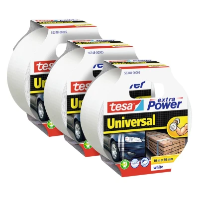 Afbeelding van tesa UNIVERSAL 56348 Textieltape Wit (l x b) 10 m 50 mm 3 stuk(s)