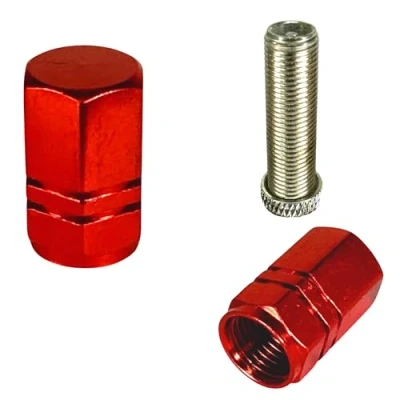 Afbeelding van Fantic26 2 stuks aluminium AV auto/Schrader ventieldoppen voor I MTB E bike vork schokdemper motorfiets 1 paar (rood)