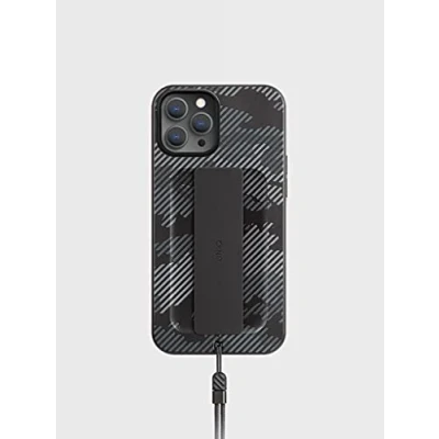 Afbeelding van Uniq Heldro hoesje voor iPhone 12 / Pro zwart camo/houtskoolcamo Antimicrobieel