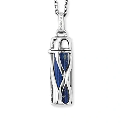 Afbeelding van Engelsrufer Dameshalsketting van sterling zilver met verwisselbare Kraftstein hanger Lapislazuli maat S karabijnsluiting in twee lengtes verstelbaar nikkelvrij, Zilverkleurig, Lapis lazuli