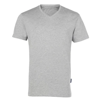 Afbeelding van Herenshirt &#039;Luxury V Neck Tee&#039; met korte mouwen Grey Melange S