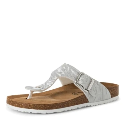 Afbeelding van Tamaris Teensandalen, Dames, Maat: 41, Silver struct Textiel