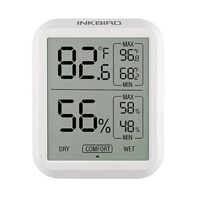Afbeelding van Inkbird ITH 20 Digitale Hygrometer Thermometer, Temperatuur vochtigheidsmeter, ℃ / ℉ schakelaar, LCD scherm, Binnen en Buitenmonitor voor Magazijn, Huis, Kantoor, Kas