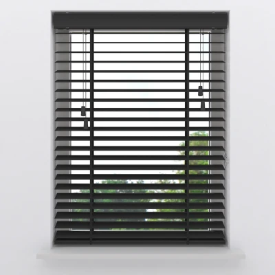 Afbeelding van Radeco® Bamboe Houten Jaloezie Easy Natural 50 mm Black 140 x 175 cm Maten van t/m 250 breed