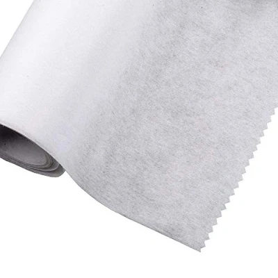 Afbeelding van Opstrijkbare / smeltstof licht gewicht 90 cm breed 3 meter wit (vlies)