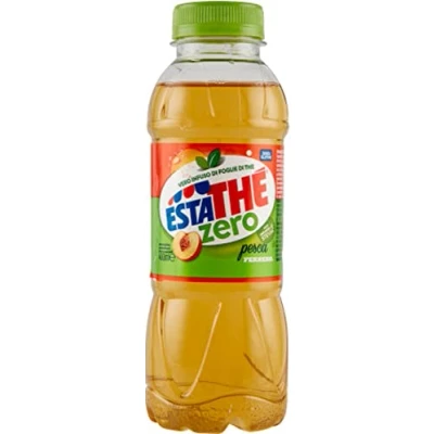 Afbeelding van Set van 72 blikjes Ferrero Peach The&#039; Pesca ijsthee 330 ml Estathe Tea The Fresh + Polpa Italian Gourmet 400 g