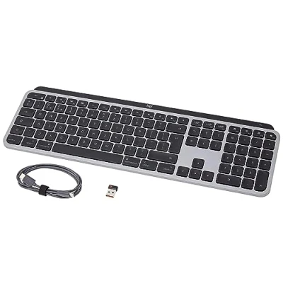 Image de Logitech MX Keys pour Mac Clavier rétroéclairé Bluetooth 2.4 GHz QWERTY R. U. gris sidéral Apple 10.2 inch iPad; 10.5 iPad Air; 10.9 iPhone 11 12 13 SE