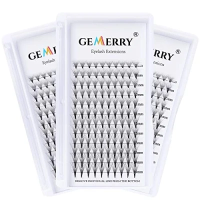 Afbeelding van GEMERRY Wimperverlenging, 12D, wimperextensions, zijde, volume, Russisch, 3 stuks/verpakking, 0,07 mm, D krul, lengte 8 14 mix kant en klare fans Lash Extensions van (12D 0,07D mm