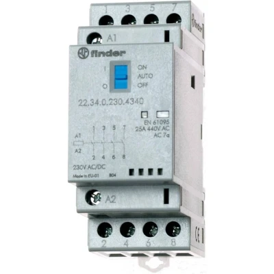 Afbeelding van Finder 22.34.0.024.4640 Contactor 2x NO, NC 24 V/DC, V/AC 25 A 1 stuk(s)