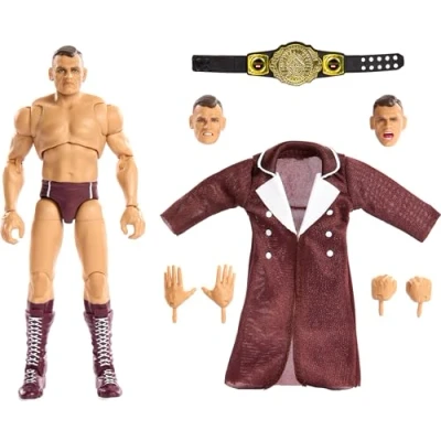 Afbeelding van Mattel WWE Ultimate Edition figuur en accessoires, 15,2 cm Gunther verzamelset, verwisselbare koppen handen, ingangsuitrusting 30 gewrichtspunten