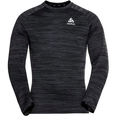 Afbeelding van ODLO Midlayer RUN EASY WARM Mannen Sporttrui Black Melange Maat L