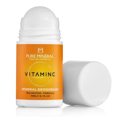 Afbeelding van Pure Mineral Natuurlijke minerale deodorant Dode Zee mineralen, vitamine C, 24 uur bescherming, zonder alcohol, gevoelige huid siliconen, sulfaten, parabenen 90 ml