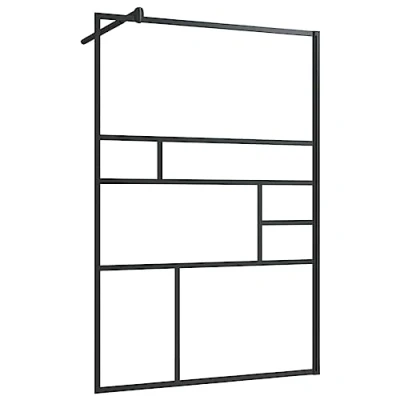 Afbeelding van Inloopdouchewand 115x195 cm ESG glas transparant en zwart