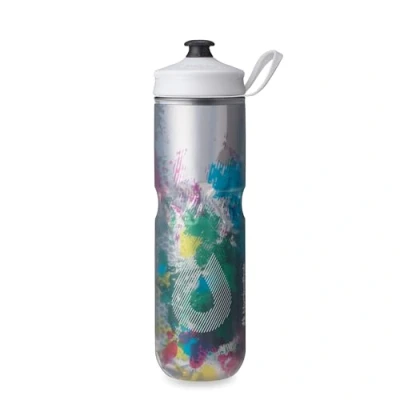 Afbeelding van HydraPak Polar sport Thermosfles, BPA vrij, zachte fles voor en fietsen met handvat (Splash Multi, 700 ml)