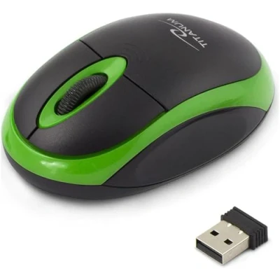 Afbeelding van Esperanza Titanum muis RF Draadloos Optisch 1000 DPI Ambidextrous Zwart, Groen