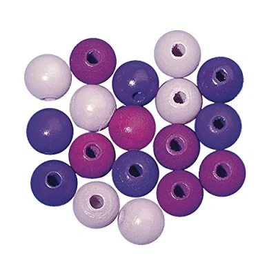 Image de Perle en bois couleur 6 mm Assortiment Lilas x 115