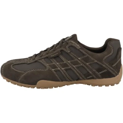 Afbeelding van Geox U Snake U55MNB 022EK C6006 Baskets en cuir pour homme Marron, Dk Brown, 44 EU
