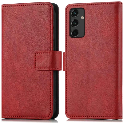 Afbeelding van iMoshion Hoesje Geschikt voor Samsung Galaxy A14 (5G) / (4G) Met Pasjeshouder Luxe Bookcase Rood