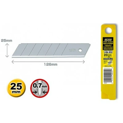 Afbeelding van Olfa reservemessen 25mm (20st) tbv XH 1