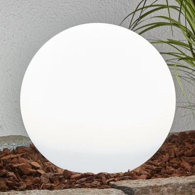 Afbeelding van Lindby LED lamp op zonne energie Lago, Ø 30 cm, bol, grondpin, wit