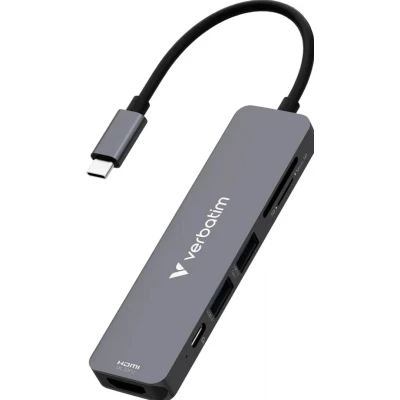 Afbeelding van Verbatim hub USB C 6 poorts Sd Microsd (USB C, 6 Havens), Docking station +