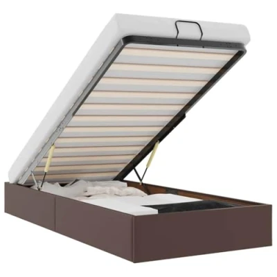 Afbeelding van vidaXL Bedframe zonder matras 100x200 cm kunstleer bruin