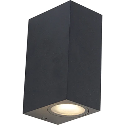 Afbeelding van QAZQA Moderne wandlamp zwart 2 lichts IP44 Baleno