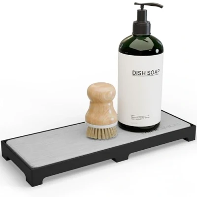 Afbeelding van Minismus Absorberende Gootsteen Organizer Gootsteenbakje Droog in 30 sec. Diatomite Sponshouder Keukenrek Aanrecht Aanrechtbakje 28x10x2,4 cm Organiser