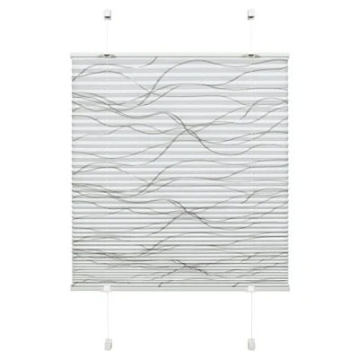 Afbeelding van Gardinia plissé om op te steken, ondoorzichtig, incl. montageset, EASYFIX Katy Wave, met 2 rails, wit, 100 x 130 cm (B H)