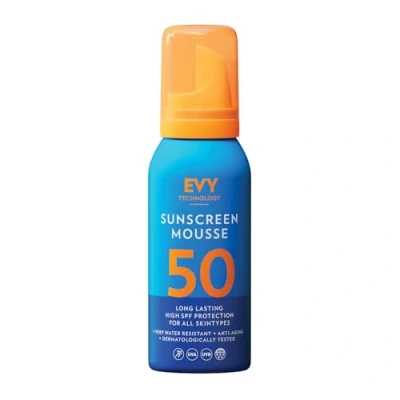 Afbeelding van EVY Zonnebrand Mousse SPF 50 100 ml Beschermend en Hydraterend Dermatalogisch aanbevolen Zweet water bestendig