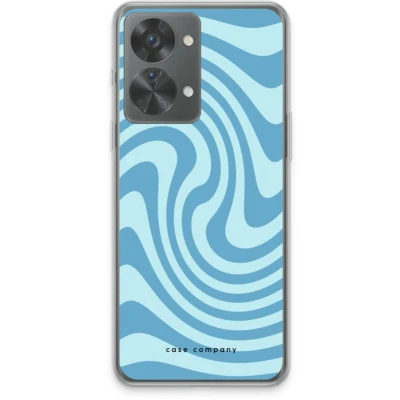 Afbeelding van Case Company® hoesje geschikt voor OnePlus Nord 2T Swirl Blauw Soft Cover Telefoonhoesje Bescherming aan alle Kanten en Schermrand
