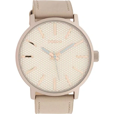 Afbeelding van Oozoo Herenhorloge met leren band 48 mm grijs/roze/grijs/roze/grijs roze grijs C10037, Riem