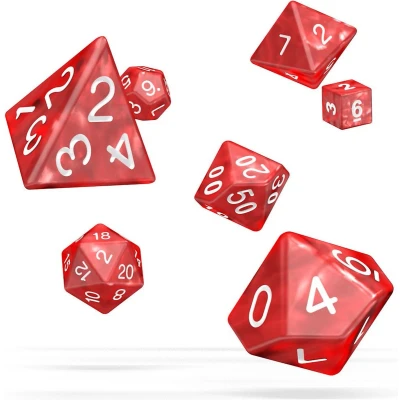 Afbeelding van Oakie Doakie Dice Set RPG Marble: Red (7 stuks)