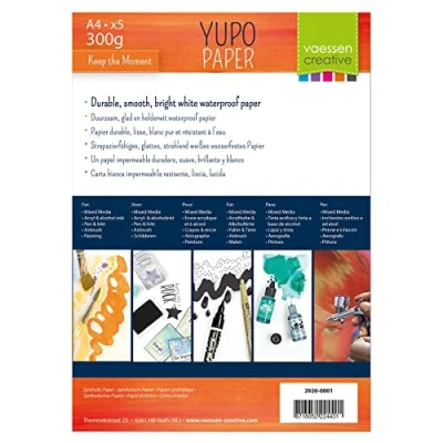 Afbeelding van Vaessen Creative Yupo blok, A4, wit, 5 stuks