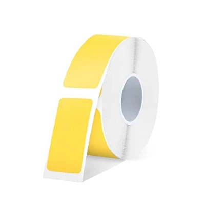 Afbeelding van SUPVAN E10 zelfklevende etiketten, thermische waterdicht, geschikt voor thuis, kantoor, school, compatibel met E10/E16 labelapparaten, 14 mm x 30 mm, 220 stuks/rol (geel)