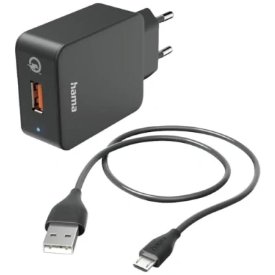 Afbeelding van Hama Snellader Met Oplaadkabel Micro Usb Qualcomm&amp;Reg; 19,5 W 1,5 M Zwart