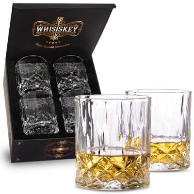 Afbeelding van Whisiskey Klassieke Whiskey glazen 4 Tumbler set Waterglazen Drinkglazen 310 ml Glas Peaky Blinders