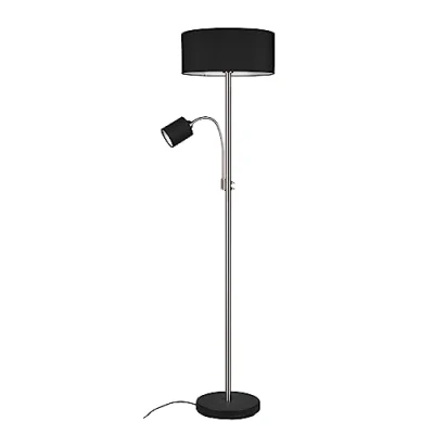 Afbeelding van Trio leuchten LED Vloerlamp Vloerverlichting E27 Fitting Rond Nikkel Aluminium