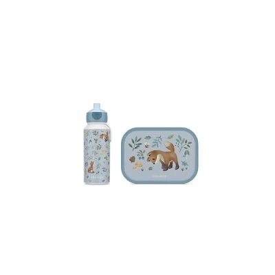 Image de Mepal Set Déjeuner Campus de pour Enfants avec Bouteille Boisson Pop up et Panier repas L&#039;école Lavable au Lave Vaisselle 400 + 750 ml Forest Friends