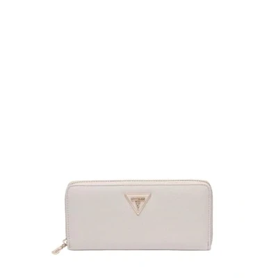 Afbeelding van GUESS Portemonnee Laurel SLG Large Zip Around Wallet Ivory Wit