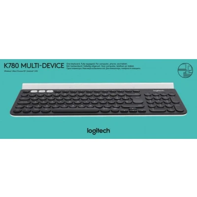 Afbeelding van Logitech Keyboard K780, Wireless, Unifying, Bluetooth, zwart Multi Device, DE, Retail