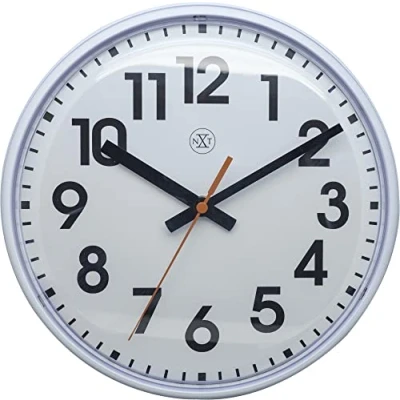 Afbeelding van Nextime Nx 7308Wi Wandklok Nxt Diam. 26Cm Kunststof Wit, Witte Wijzerplaat