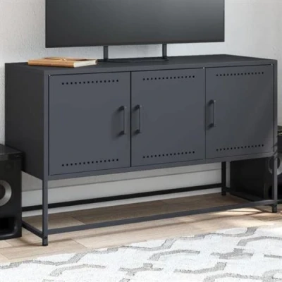 Afbeelding van Tv meubel 100,5x39x60,5 cm staal antracietkleurig