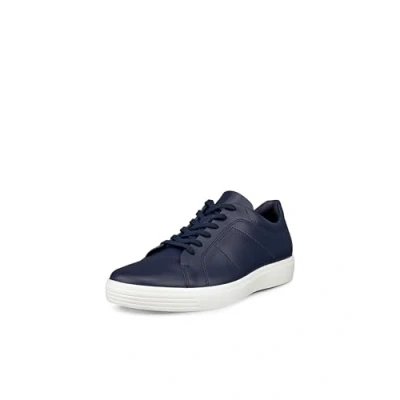Afbeelding van ECCO leren heren sneakers donkerblauw Maat 46 Uitneembare zool