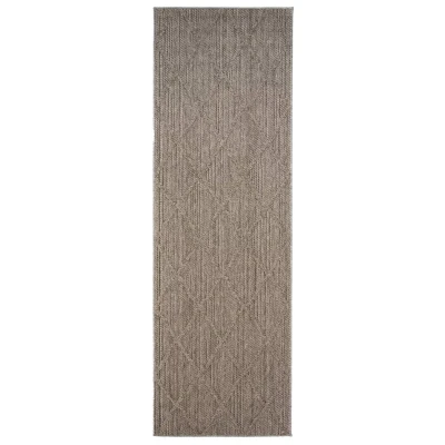 Afbeelding van Balkonkleed Ruit Retreat Grijs 80x250 Cm