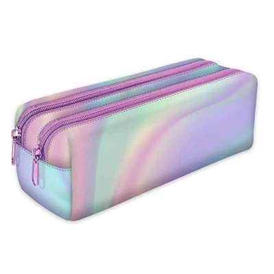 Afbeelding van Pennenetui met twee ritssluitingen Holo Rainbow [107]